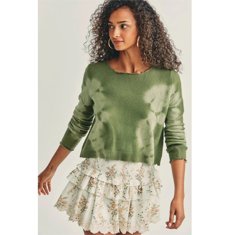 LoveShackFancy Shane Sweater Green Tie Dye